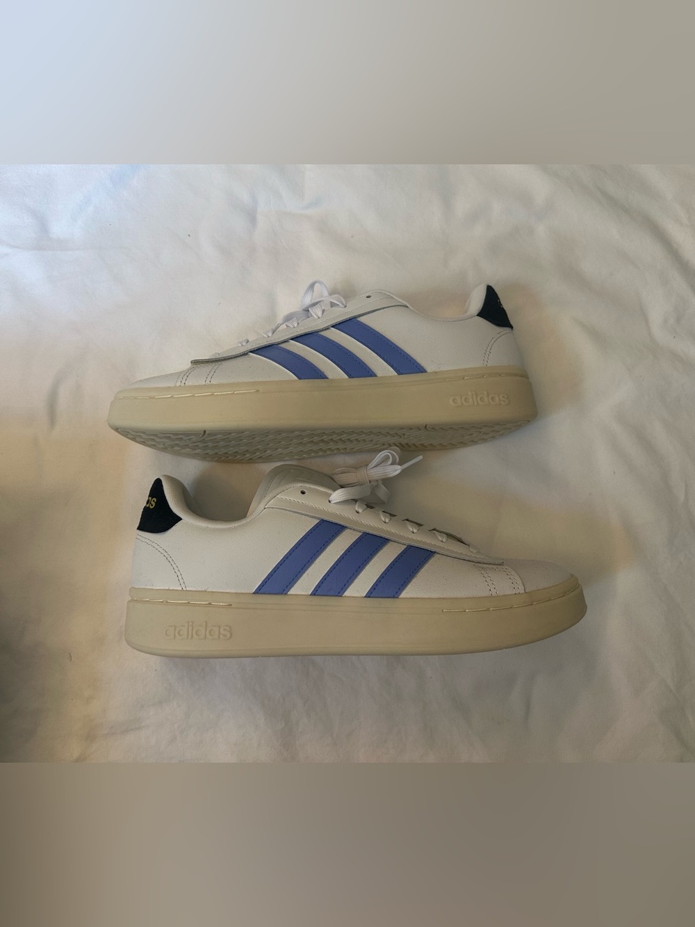 adidas Grand Court Alpha White Sneakers with Periwinkle